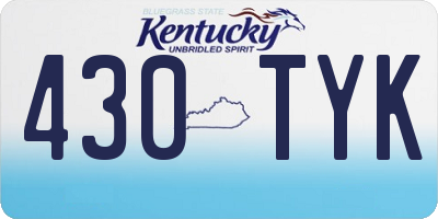 KY license plate 430TYK