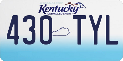 KY license plate 430TYL