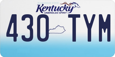 KY license plate 430TYM