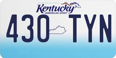 KY license plate 430TYN