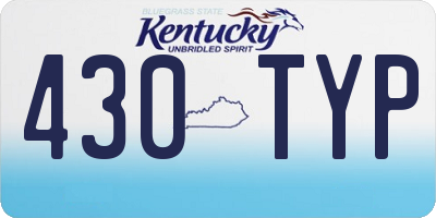 KY license plate 430TYP