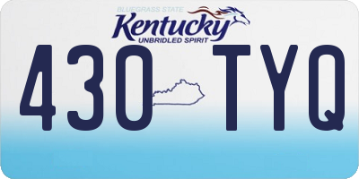 KY license plate 430TYQ