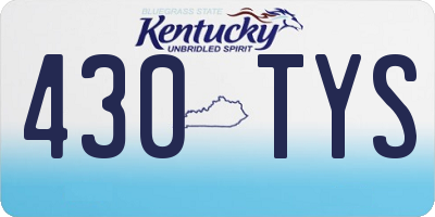 KY license plate 430TYS
