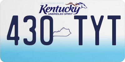 KY license plate 430TYT