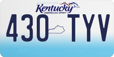 KY license plate 430TYV