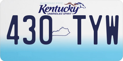 KY license plate 430TYW