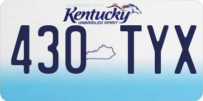 KY license plate 430TYX