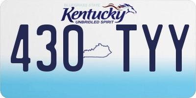 KY license plate 430TYY