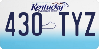 KY license plate 430TYZ