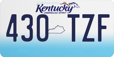KY license plate 430TZF