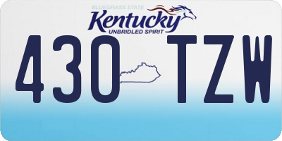 KY license plate 430TZW