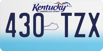 KY license plate 430TZX