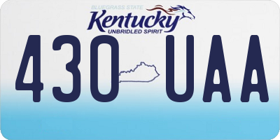 KY license plate 430UAA