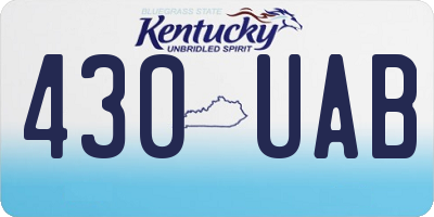 KY license plate 430UAB