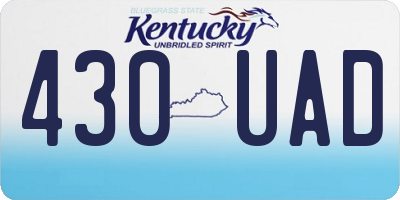 KY license plate 430UAD