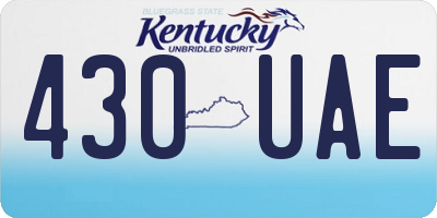 KY license plate 430UAE