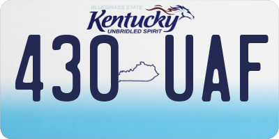 KY license plate 430UAF