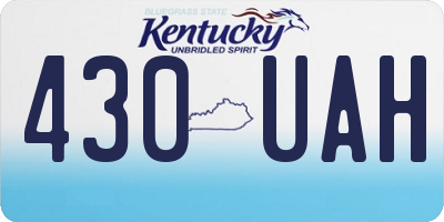 KY license plate 430UAH