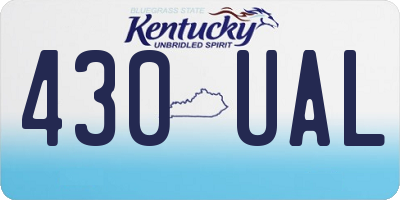 KY license plate 430UAL
