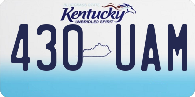KY license plate 430UAM