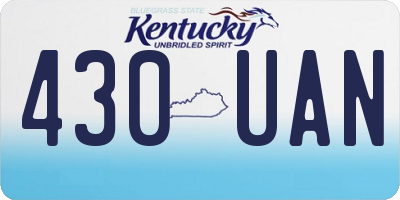 KY license plate 430UAN