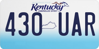 KY license plate 430UAR
