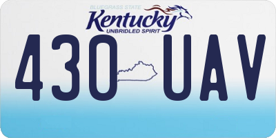 KY license plate 430UAV