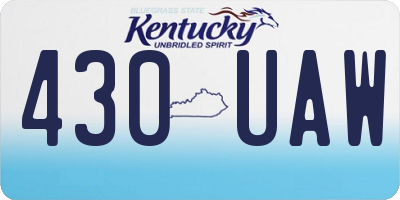 KY license plate 430UAW