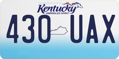 KY license plate 430UAX