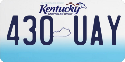 KY license plate 430UAY