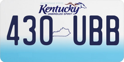 KY license plate 430UBB
