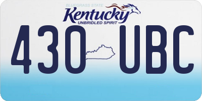 KY license plate 430UBC