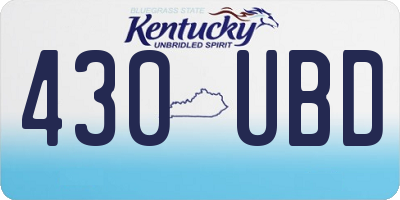 KY license plate 430UBD