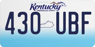 KY license plate 430UBF