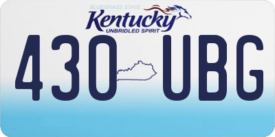 KY license plate 430UBG