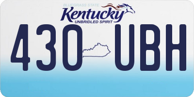 KY license plate 430UBH