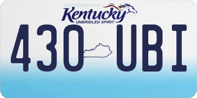 KY license plate 430UBI