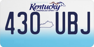 KY license plate 430UBJ