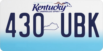 KY license plate 430UBK