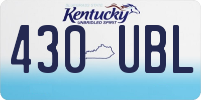 KY license plate 430UBL