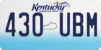 KY license plate 430UBM