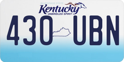 KY license plate 430UBN