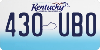 KY license plate 430UBO
