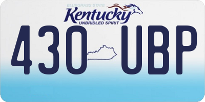 KY license plate 430UBP