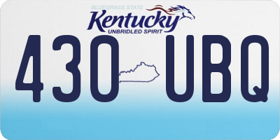KY license plate 430UBQ
