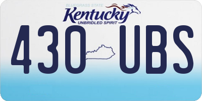 KY license plate 430UBS