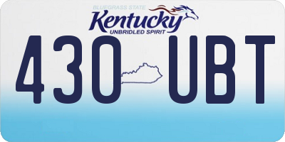 KY license plate 430UBT