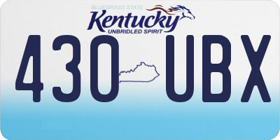 KY license plate 430UBX