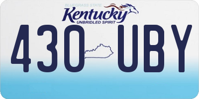 KY license plate 430UBY