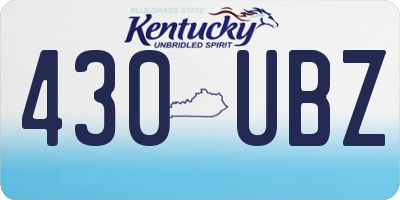 KY license plate 430UBZ